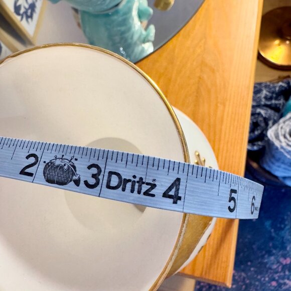 Vintage Milk Glass w Gold Vase - Picture 5 of 5